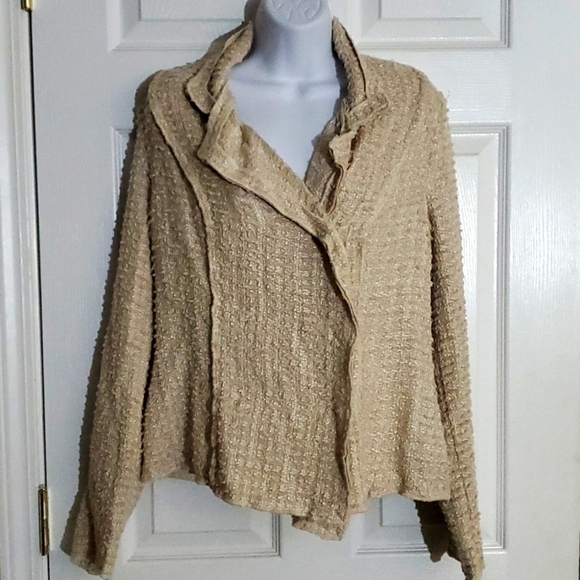 Cabi Blazer Medium Estate Chenille Double Breasted Woven Cream - Picture 3 of 9